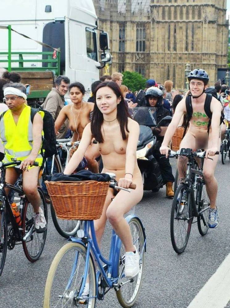 Naked Asian in the rain