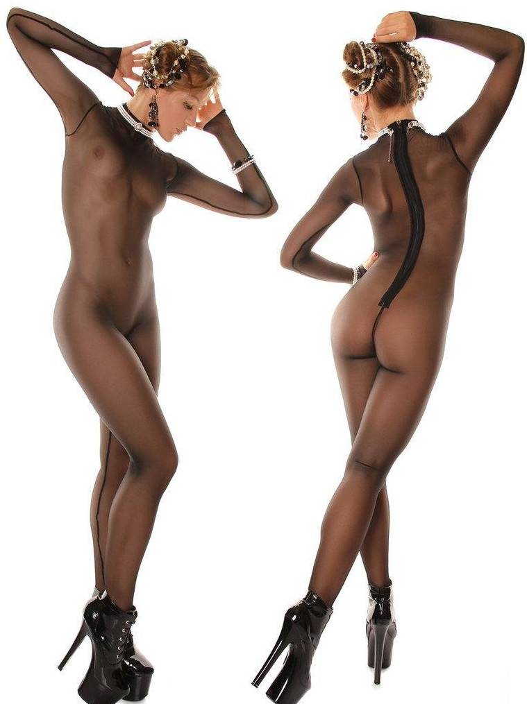 Женские колготки на голое тело